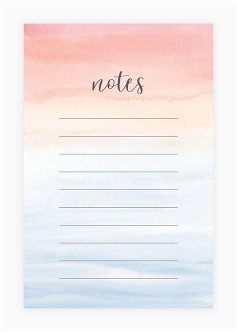 Notepad Watercolor Notepad Desk Accessory Note Pad | Etsy in 2020 ...