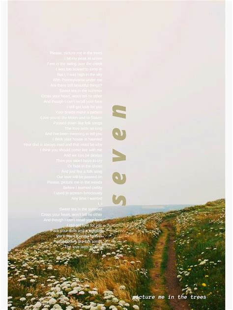 "seven Taylor Swift Lyrics Folklore" Poster for Sale by bilzobee ...