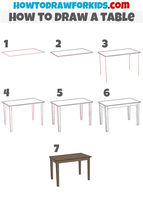 How to Draw a Table for Kids - Easy Drawing Tutorial