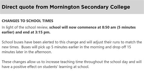 Petition · Revert the new Mornington Secondary College school start ...