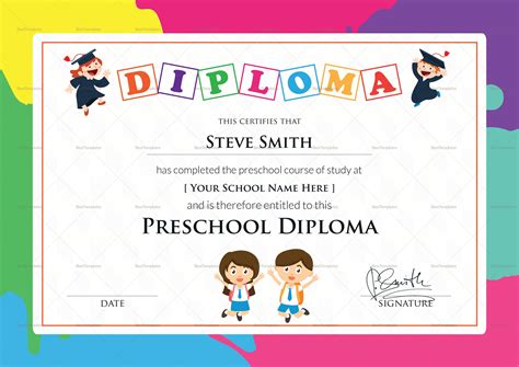 Kindergarten Graduation Certificate Template Word