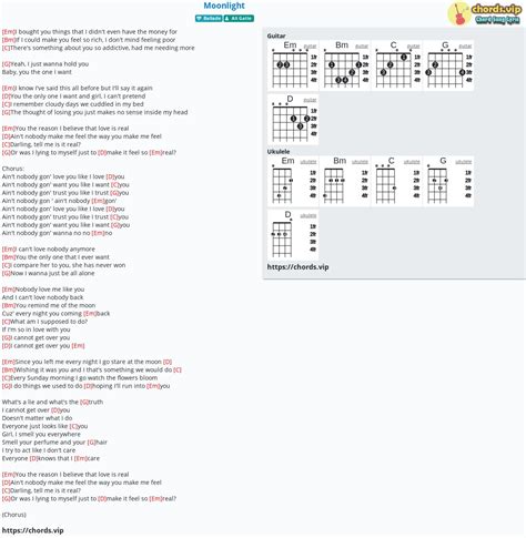 Chord: Moonlight - tab, song lyric, sheet, guitar, ukulele | chords.vip