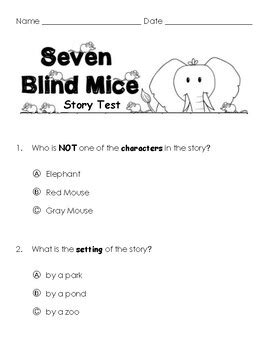 Seven Blind Mice Story Test by Melissa Kalt | TPT