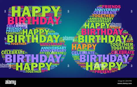 Happy 56th birthday word cloud colorful concept Stock Photo - Alamy