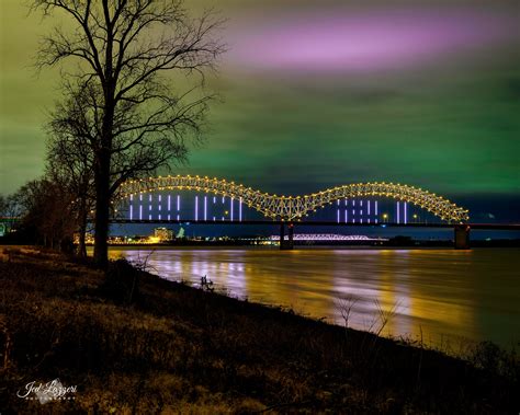 Night-time Skyline of the M Bridge in Memphis, TN. Photographic Print ...