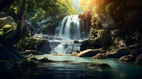 Premium Photo | Waterfall meditation