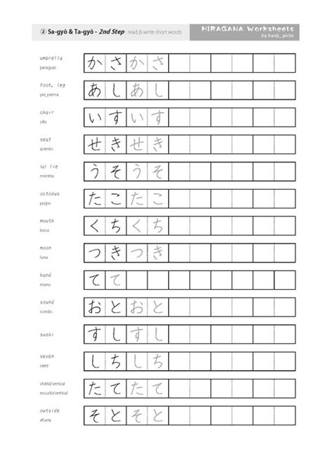 hiragana writing practice characters japanese lesson com - hiragana ...