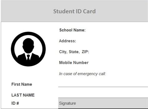 Student id Card Template: 6+ Free Printable Documents (Word, Excel)