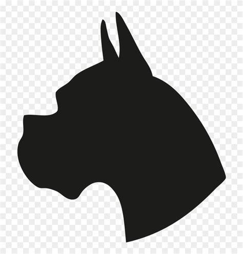 Boxer Dog Head Silhouette - Free Transparent PNG Clipart Images Download