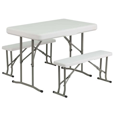 Folding Table And Chairs Set - Medici Plastic Folding bench table set