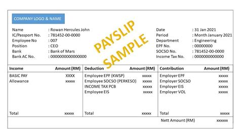 Contoh Slip Gaji, Download Template dan Butiran Penting