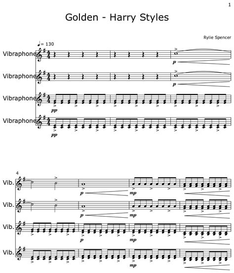 Golden - Harry Styles - Sheet music for Vibraphone