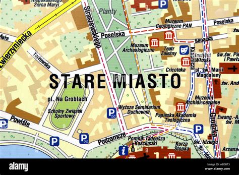 stare miasto illustration guide street detail krakow poland polska ...