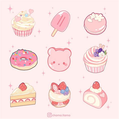 Kawaii Cute Pastel Pastries | Cute food drawings, Cute food art, Cute ...