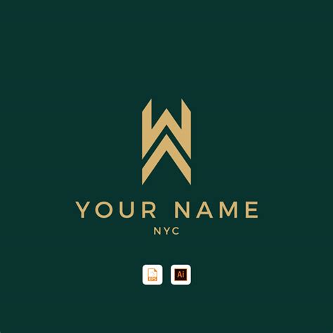 Minimalist Modern WA Logo Luxury Green Color • Narahita