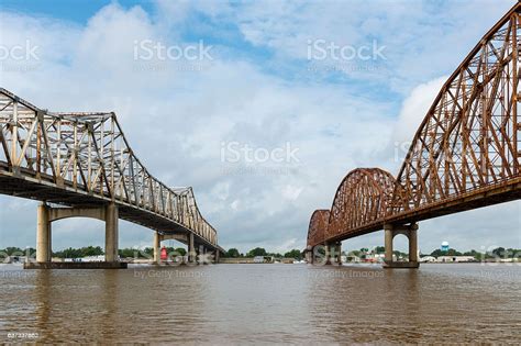 Two Bridges In Morgan City Louisiana Stock Photo - Download Image Now ...