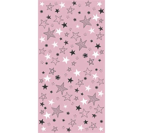 Pink Stars Bedroom Wallpaper - TenStickers