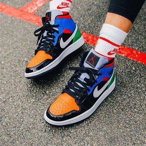 Wmns Air Jordan 1 Mid SE Multi Patent – PK-Shoes