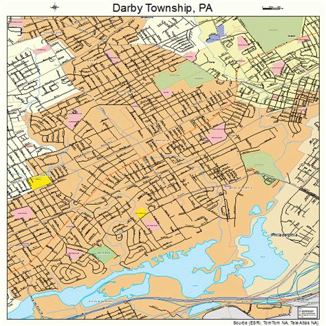 Darby Township Pennsylvania Street Map 4218164