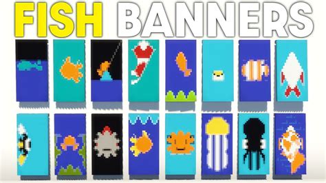 Minecraft : Fish Banners Design Tutorial | How to Make Fish Banners ...