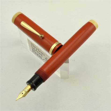 Vintage Oversized Fountain Pen - Orange & Cream, Flex Royal Nib ...