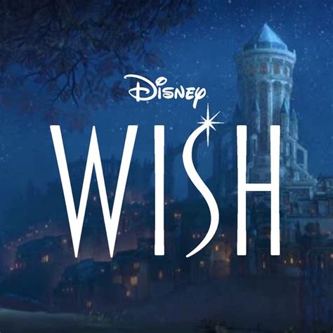 the logo for disney's animated movie wish, with an image of a castle in ...