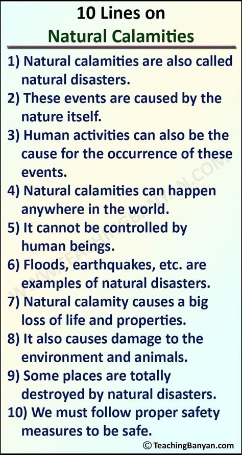 10-lines-on-natural-calamities - TeachingBanyan.com