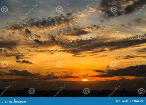 The color of twilight sky stock image. Image of golden - 119261119