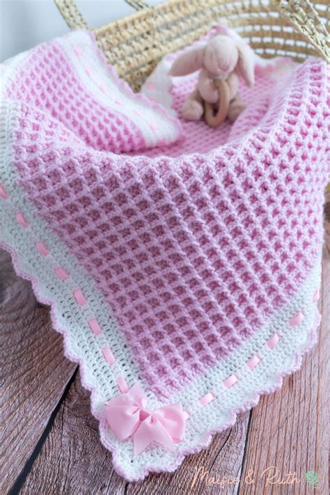 Crochet Waffle Stitch Baby Blanket (The Annabel Blanket) - Maisie and Ruth