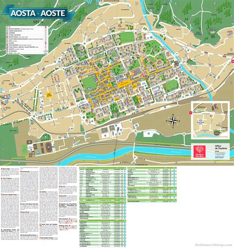 Aosta Tourist Map