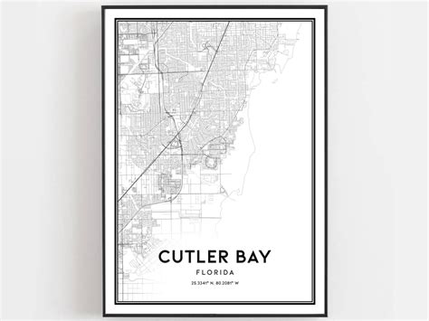 Cutler Bay Map Print Cutler Bay Map Poster Wall Art Fl City | Etsy