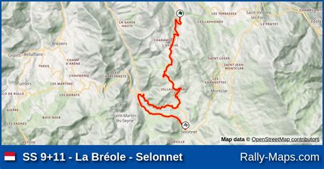 SS 9+11 - La Bréole - Selonnet stage map | Rallye Monte-Carlo 2021 [WRC ...