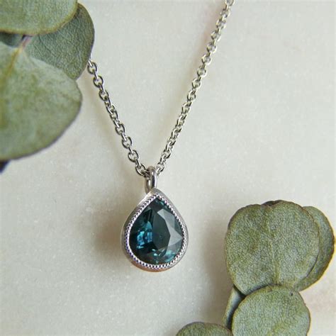 Teal Sapphire Necklace - Alexis Dove Jewellery