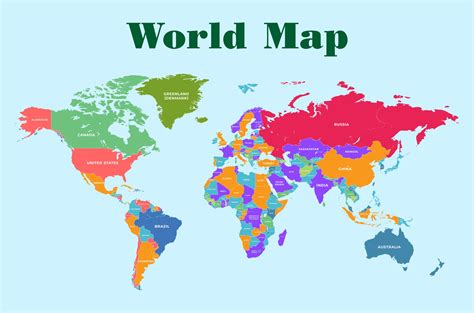 Free Printable Labeled World Map For Kids