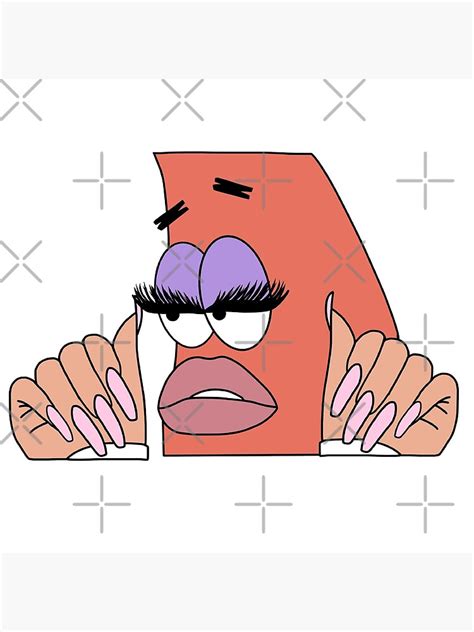 "Patrick Star Meme Lashes & Nails" Art Board Print for Sale by ...