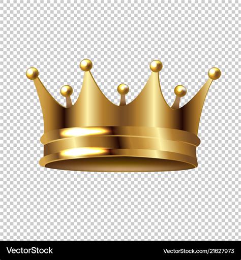 Golden crown isolated transparent background Vector Image