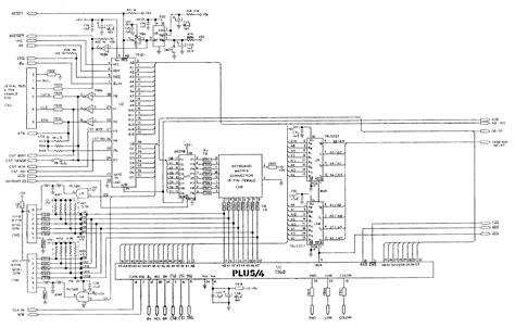 Commodore Plus 4 Service Manual: PCB Schematic Diagrams and Keyboard Matrix