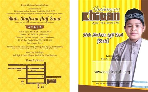 Undangan Khitan Kuning Full Color cdr gratis | Undangan, Desain grafis ...