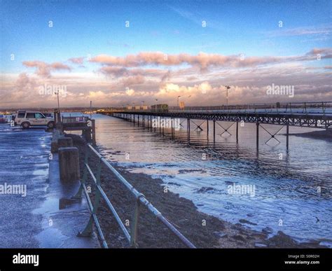 Hythe ferry pier railway Stock Photo - Alamy