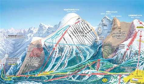 Lake Louise Ski Piste Trail Map PosterPrint Banff Prints Art ...