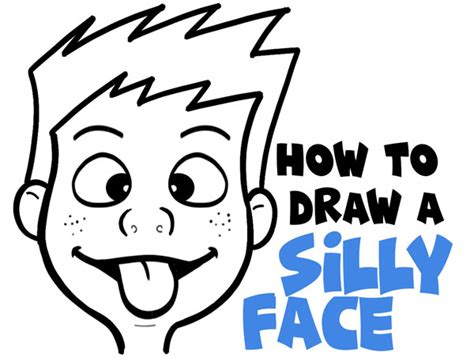 How to Draw Cartoon Facial Expressions : Silly Faces, Tongue Sticking ...