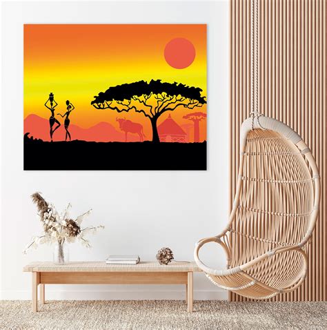 African Safari Sunset Wall Art African Women Pictures for - Etsy