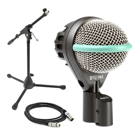 AKG D112 MKII Kick Drum Mic with Low Mic Stand and XLR Cable at Gear4music