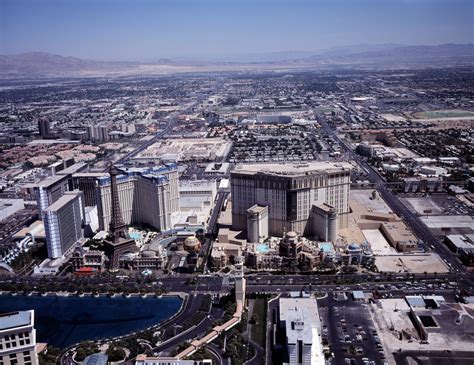 Aerial view of Las Vegas, Nevada, with a focus on Las Vegas Strip ...