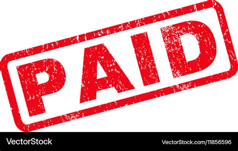 Paid rubber stamp Royalty Free Vector Image - VectorStock