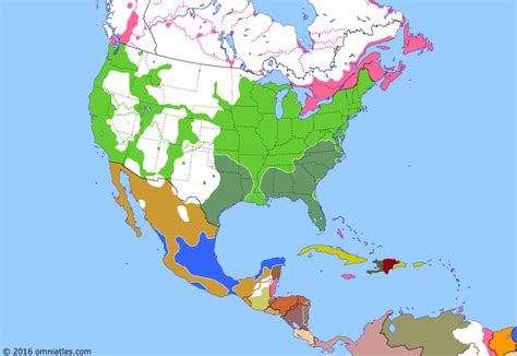 Second Mexican Empire | Historical Atlas of North America (12 June 1864 ...