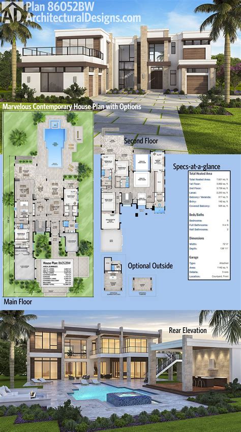 Plan 86052BS: Marvelous Contemporary House Plan with Options ...