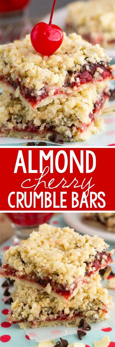 No Bake: Almond Chocolate Cherry Pie Bars - Crazy for Crust