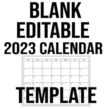 Editable Calendar 2023