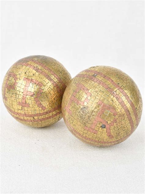 Antique French petanque balls PR initials 3½" – Chez Pluie